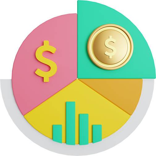 finance graph 3d icon illustration